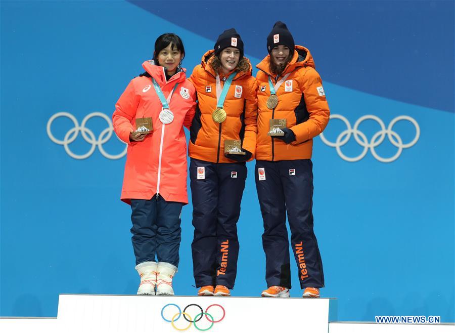 (SP)OLY-SOUTH KOREA-PYEONGCHANG-SPEED SKATING-LADIES' 1500M-MEDAL CEREMONY