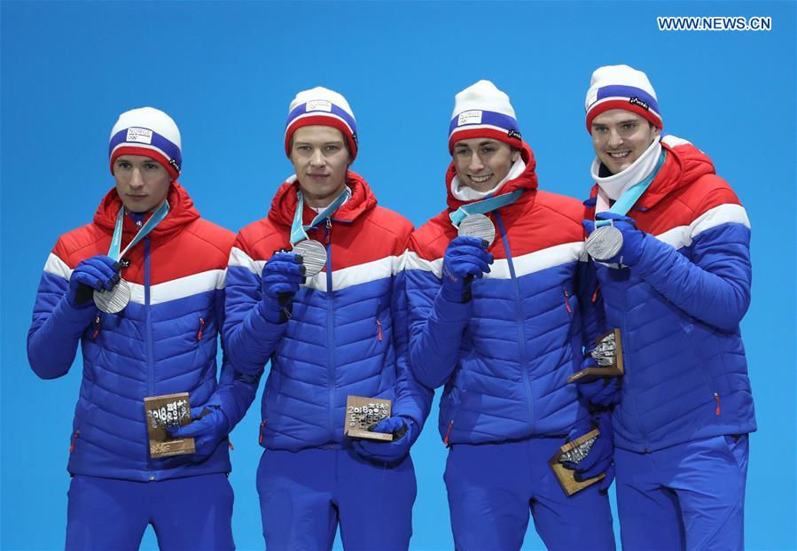 (SP)OLY-SOUTH KOREA-PYEONGCHANG-NORDIC COMBINED-TEAM GUNDERSEN LH/4X5KM-MEDAL CEREMONY