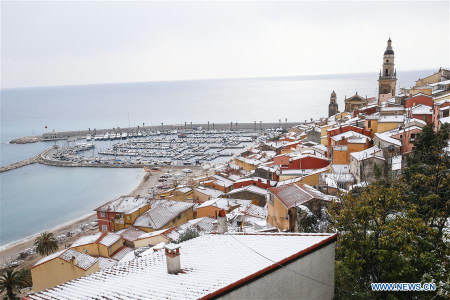 FRANCE-MENTON-WEATHER-SNOW