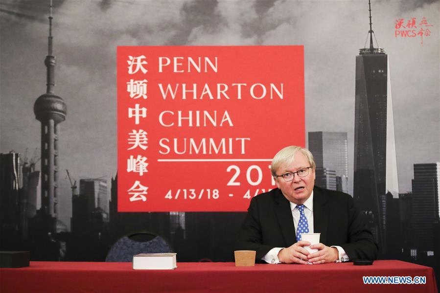 U.S.-PHILADELPHIA-PENN WHARTON CHINA SUMMIT-KEVIN RUDD