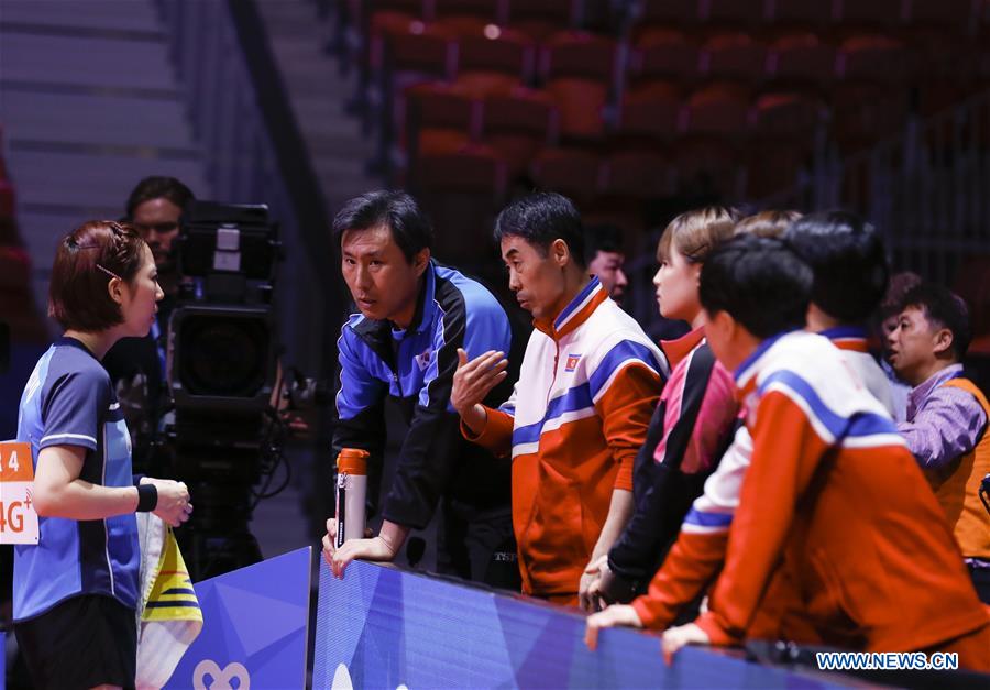 (SP)SWEDEN-HALMSTAD-ITTF WORLD TEAM CHAMPIONSHIPS 2018-SEMIFINAL-DPRK AND SOUTH KOREA