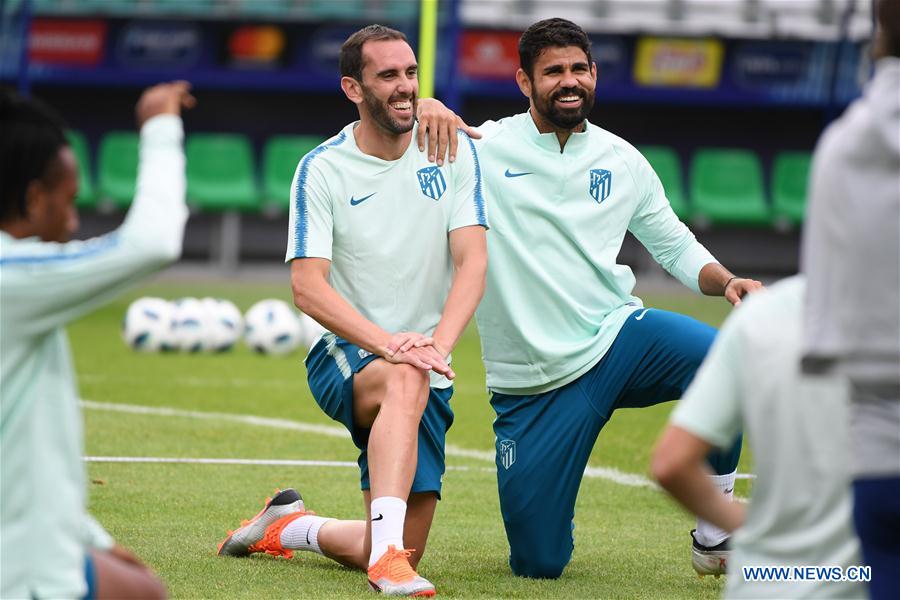 (SP)ESTONIA-TALLINN-UEFA SUPER CUP-ATLETICO MADRID-TRAINING