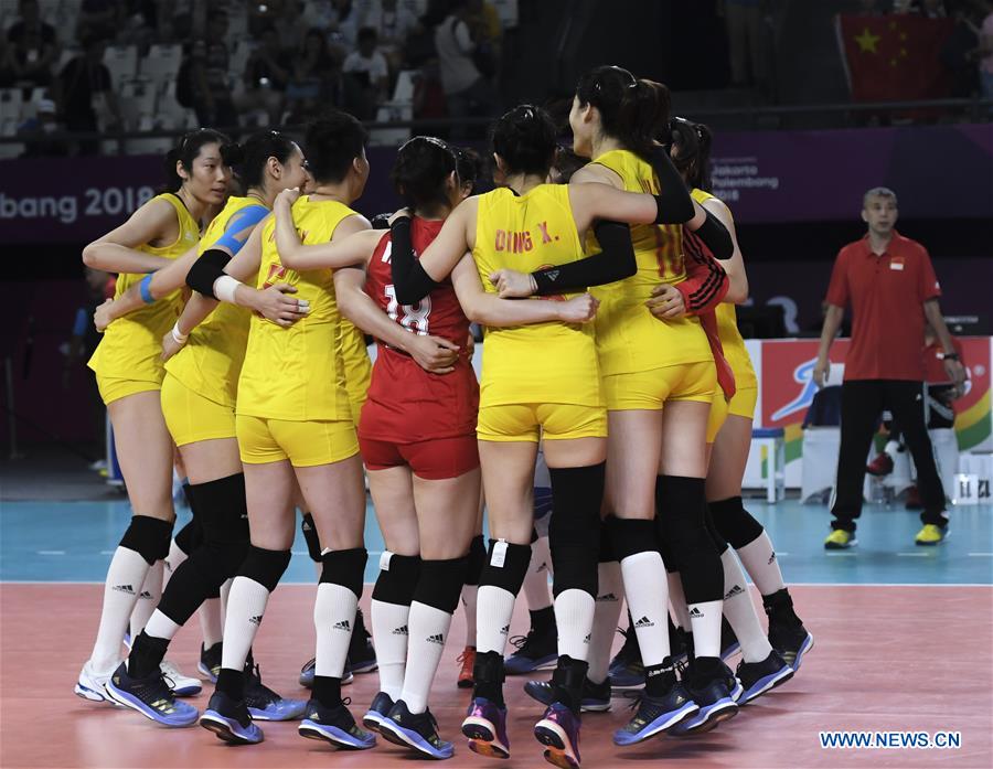 (SP)INDONESIA-JAKARTA-ASIAN GAMES-WOMEN'S VOLLEYBALL-CHINA VS SOUTH KOREA