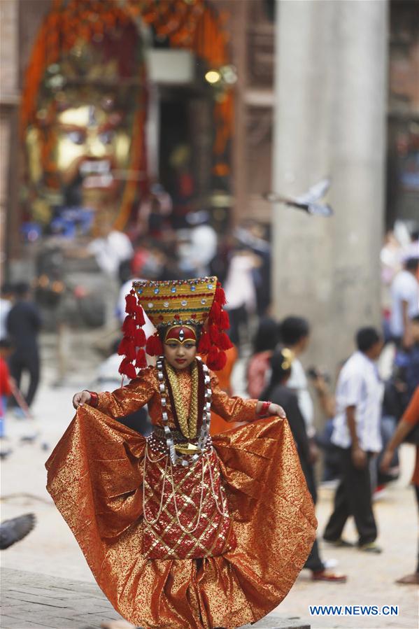 NEPAL-KATHMANDU-INDRAJATRA FESTIVAL-KUMARI PUJA