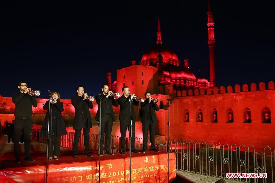 EGYPT-CAIRO-LIGHTING CEREMONY-CHINESE SPRING FESTIVAL-CELEBRATION