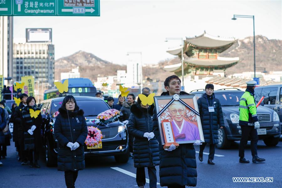 SOUTH KOREA-SEOUL-SYMBOLIC WWII SEX SLAVERY VICTIM-FUNERAL CEREMONY