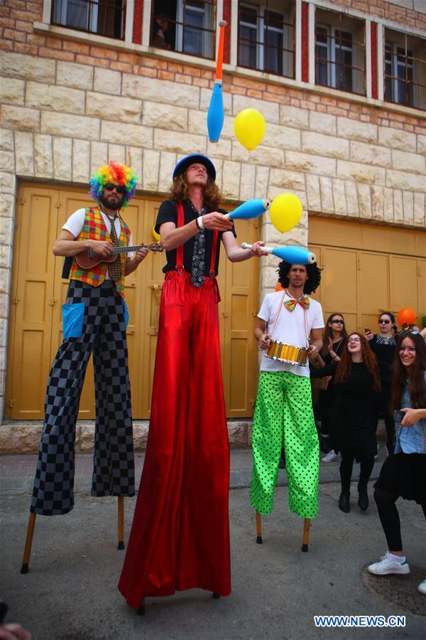 MIDEAST-HEBRON-PURIM CELEBRATION