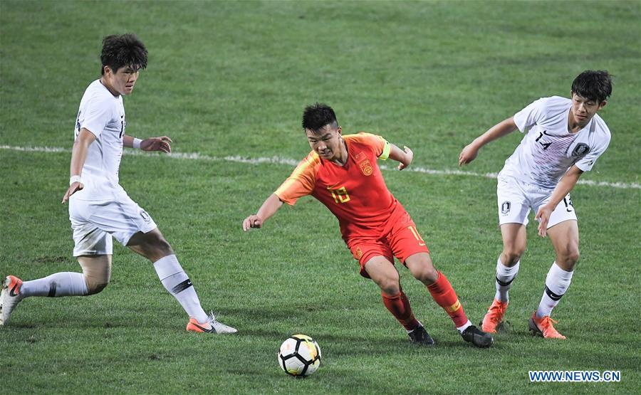 (SP)CHINA-CHENGDU-FOOTBALL-PANDA CUP INTERNATIONAL YOUTH TOURNAMENT-CHN U18 VS KOR U18 (CN)