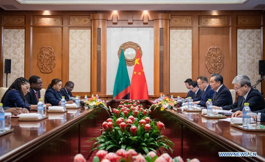 CHINA-BEIJING-WANG YI-ZAMBIA-FM-MEETING (CN)