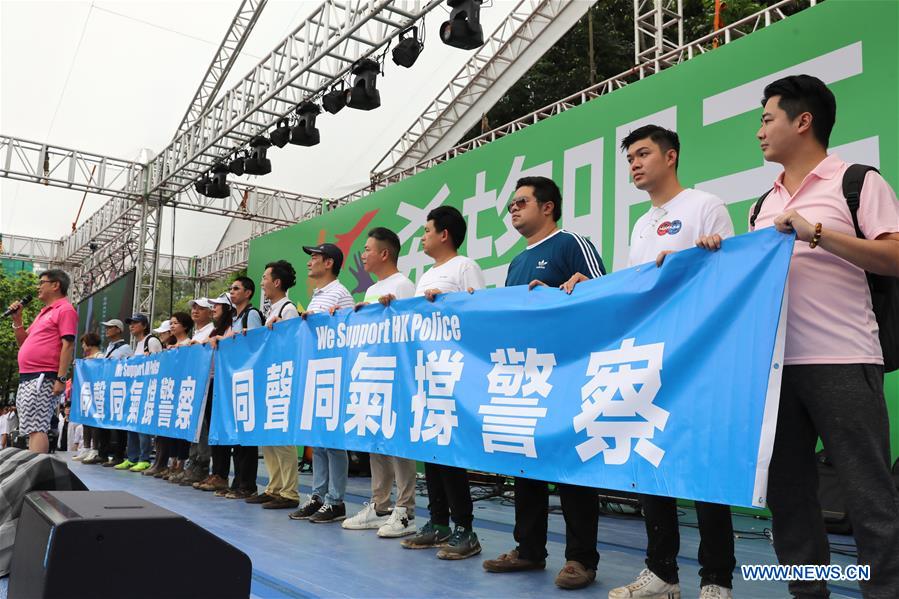 CHINA-HONG KONG-DENOUNCE VIOLENCE-SUPPORT POLICE FORCE-RALLY (CN)