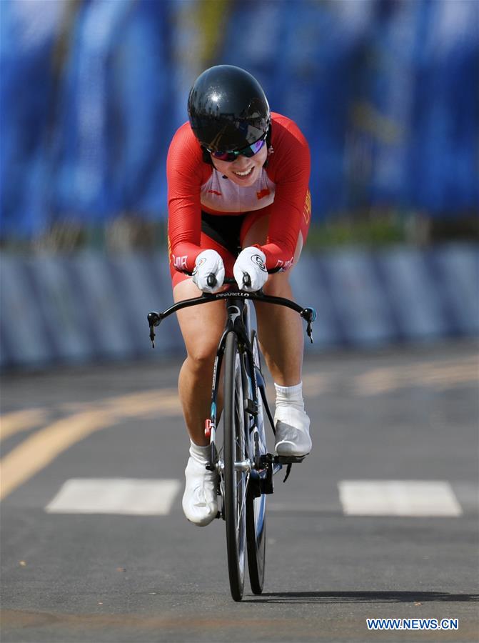 (SP)CHINA-WUHAN-7TH MILITARY WORLD GAMES-CYCLING ROAD-INDIVIDUAL TIME TRIAL WOMEN-FINAL