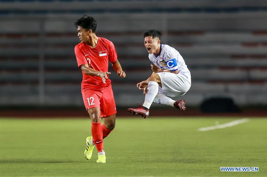 (SP)PHILIPPINES-MANILA-SEA GAMES-SOCCER-SINGAPORE VS LAOS