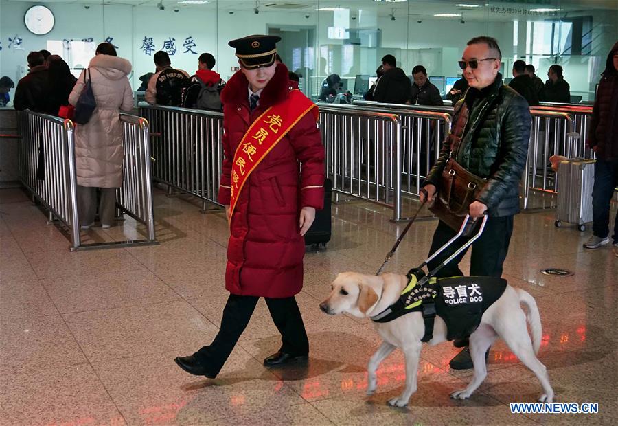 CHINA-HENAN-ZHENGZHOU-GUIDE DOG-SPRING FESTIVAL TRAVEL RUSH (CN)