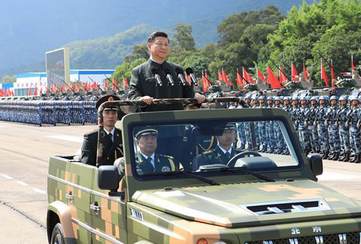 President Xi Jinping inspects PLA troops based in Hong Kong