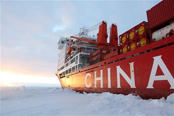 China's research icebreaker Xuelong arrives in Zhongshan station in Antarctica