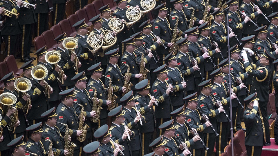 軍樂團在演奏